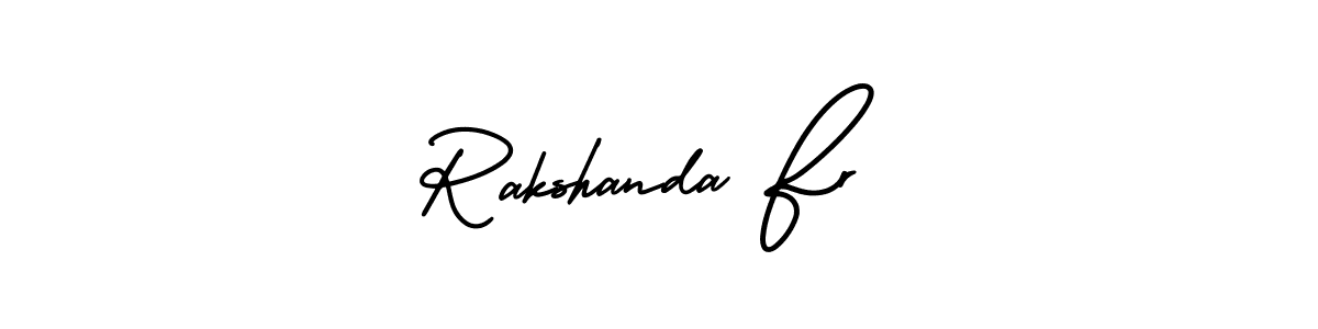 AmerikaSignatureDemo-Regular is a professional signature style that is perfect for those who want to add a touch of class to their signature. It is also a great choice for those who want to make their signature more unique. Get Rakshanda Fr name to fancy signature for free. Rakshanda Fr signature style 3 images and pictures png