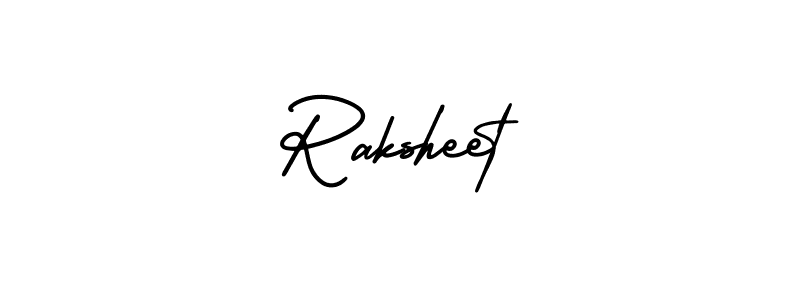 It looks lik you need a new signature style for name Raksheet. Design unique handwritten (AmerikaSignatureDemo-Regular) signature with our free signature maker in just a few clicks. Raksheet signature style 3 images and pictures png