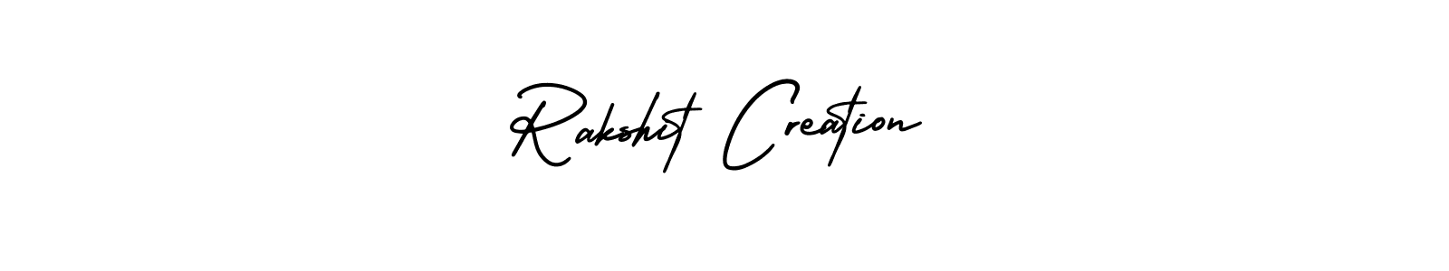 The best way (AmerikaSignatureDemo-Regular) to make a short signature is to pick only two or three words in your name. The name Rakshit Creation include a total of six letters. For converting this name. Rakshit Creation signature style 3 images and pictures png