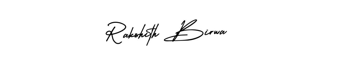 How to make Rakshith Birwa signature? AmerikaSignatureDemo-Regular is a professional autograph style. Create handwritten signature for Rakshith Birwa name. Rakshith Birwa signature style 3 images and pictures png
