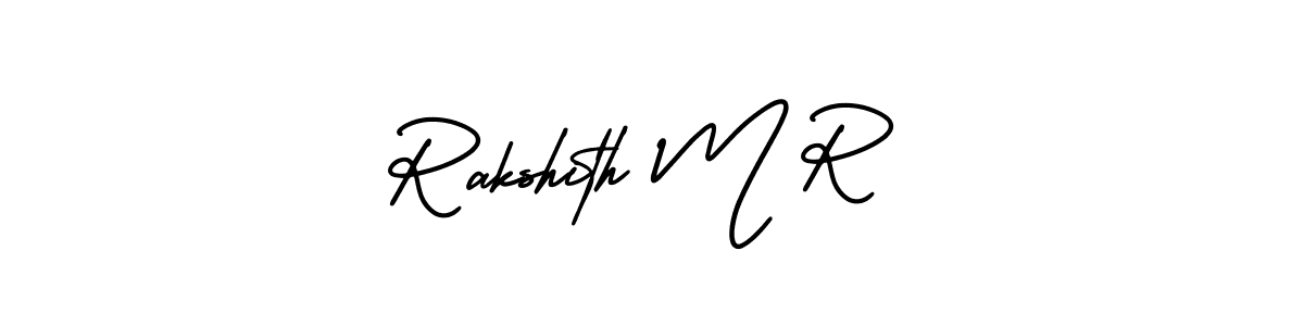 Rakshith M R stylish signature style. Best Handwritten Sign (AmerikaSignatureDemo-Regular) for my name. Handwritten Signature Collection Ideas for my name Rakshith M R. Rakshith M R signature style 3 images and pictures png