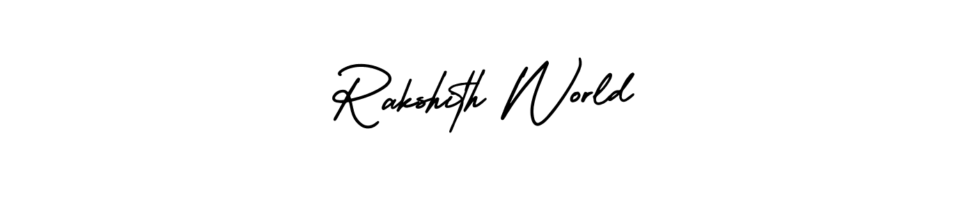 Create a beautiful signature design for name Rakshith World. With this signature (AmerikaSignatureDemo-Regular) fonts, you can make a handwritten signature for free. Rakshith World signature style 3 images and pictures png