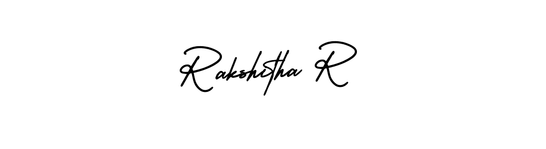 Use a signature maker to create a handwritten signature online. With this signature software, you can design (AmerikaSignatureDemo-Regular) your own signature for name Rakshitha R. Rakshitha R signature style 3 images and pictures png