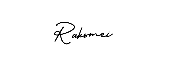 Raksmei stylish signature style. Best Handwritten Sign (AmerikaSignatureDemo-Regular) for my name. Handwritten Signature Collection Ideas for my name Raksmei. Raksmei signature style 3 images and pictures png