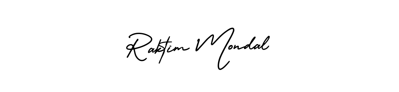 How to make Raktim Mondal name signature. Use AmerikaSignatureDemo-Regular style for creating short signs online. This is the latest handwritten sign. Raktim Mondal signature style 3 images and pictures png