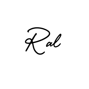 The best way (AmerikaSignatureDemo-Regular) to make a short signature is to pick only two or three words in your name. The name Ral include a total of six letters. For converting this name. Ral signature style 3 images and pictures png