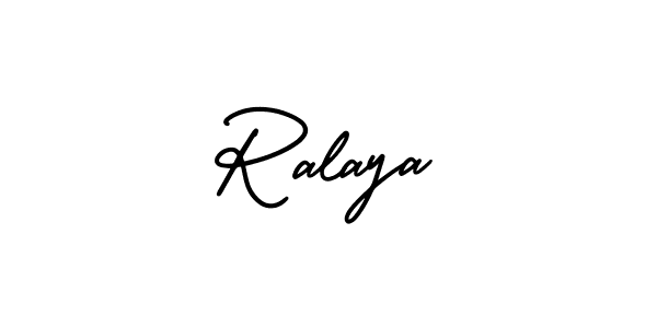 Use a signature maker to create a handwritten signature online. With this signature software, you can design (AmerikaSignatureDemo-Regular) your own signature for name Ralaya. Ralaya signature style 3 images and pictures png