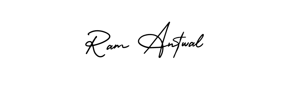 This is the best signature style for the Ram Antwal name. Also you like these signature font (AmerikaSignatureDemo-Regular). Mix name signature. Ram Antwal signature style 3 images and pictures png