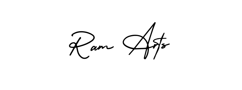 The best way (AmerikaSignatureDemo-Regular) to make a short signature is to pick only two or three words in your name. The name Ram Arts include a total of six letters. For converting this name. Ram Arts signature style 3 images and pictures png