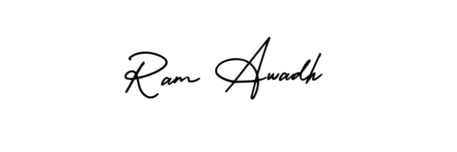 How to make Ram Awadh name signature. Use AmerikaSignatureDemo-Regular style for creating short signs online. This is the latest handwritten sign. Ram Awadh signature style 3 images and pictures png