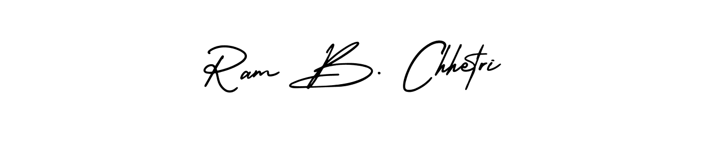 Use a signature maker to create a handwritten signature online. With this signature software, you can design (AmerikaSignatureDemo-Regular) your own signature for name Ram B. Chhetri. Ram B. Chhetri signature style 3 images and pictures png