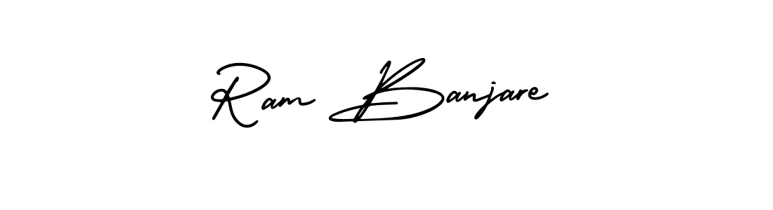 How to make Ram Banjare name signature. Use AmerikaSignatureDemo-Regular style for creating short signs online. This is the latest handwritten sign. Ram Banjare signature style 3 images and pictures png