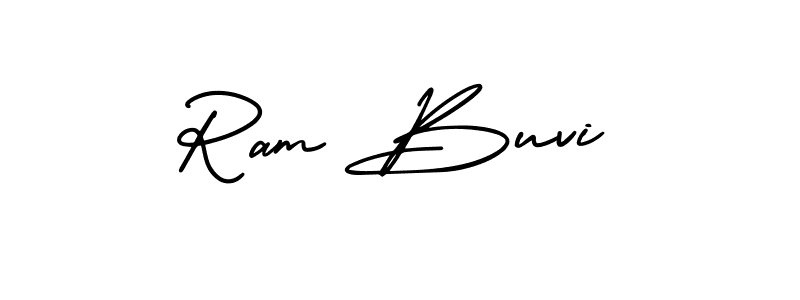 How to make Ram Buvi name signature. Use AmerikaSignatureDemo-Regular style for creating short signs online. This is the latest handwritten sign. Ram Buvi signature style 3 images and pictures png