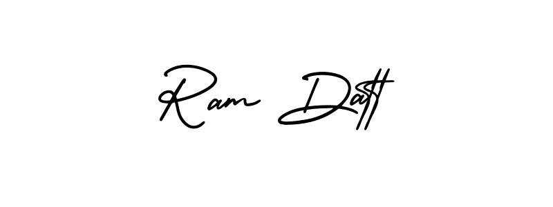 You should practise on your own different ways (AmerikaSignatureDemo-Regular) to write your name (Ram Datt) in signature. don't let someone else do it for you. Ram Datt signature style 3 images and pictures png