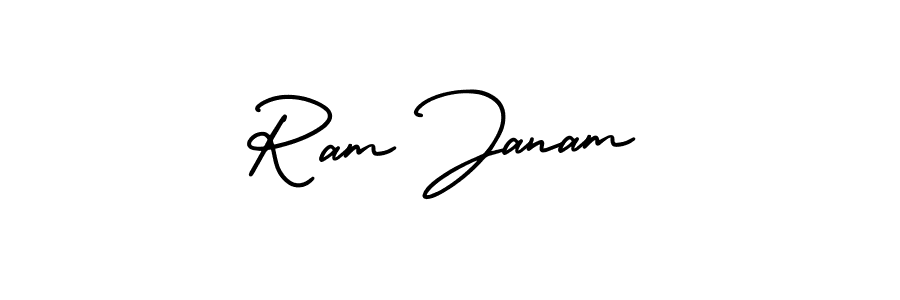 You should practise on your own different ways (AmerikaSignatureDemo-Regular) to write your name (Ram Janam) in signature. don't let someone else do it for you. Ram Janam signature style 3 images and pictures png