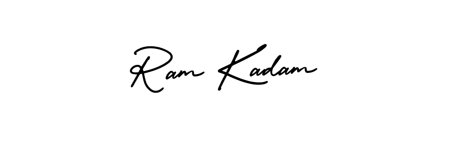 How to make Ram Kadam name signature. Use AmerikaSignatureDemo-Regular style for creating short signs online. This is the latest handwritten sign. Ram Kadam signature style 3 images and pictures png