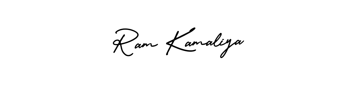 The best way (AmerikaSignatureDemo-Regular) to make a short signature is to pick only two or three words in your name. The name Ram Kamaliya include a total of six letters. For converting this name. Ram Kamaliya signature style 3 images and pictures png