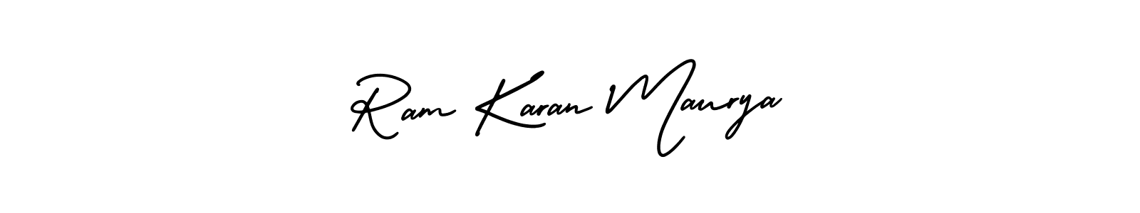 You should practise on your own different ways (AmerikaSignatureDemo-Regular) to write your name (Ram Karan Maurya) in signature. don't let someone else do it for you. Ram Karan Maurya signature style 3 images and pictures png