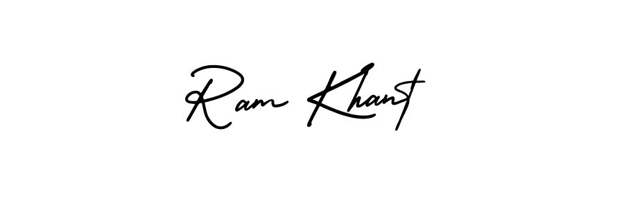 It looks lik you need a new signature style for name Ram Khant. Design unique handwritten (AmerikaSignatureDemo-Regular) signature with our free signature maker in just a few clicks. Ram Khant signature style 3 images and pictures png