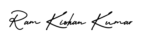 The AmerikaSignatureDemo-Regular signature style provides a bold statement for name Ram Kishan Kumar. Designed for business owners, executives, and leaders. Ram Kishan Kumar signature style 3 images and pictures png
