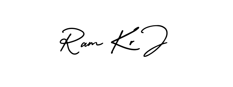 Ram Kr J stylish signature style. Best Handwritten Sign (AmerikaSignatureDemo-Regular) for my name. Handwritten Signature Collection Ideas for my name Ram Kr J. Ram Kr J signature style 3 images and pictures png