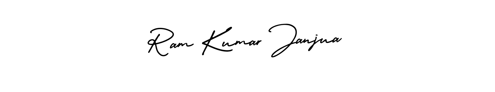 You should practise on your own different ways (AmerikaSignatureDemo-Regular) to write your name (Ram Kumar Janjua) in signature. don't let someone else do it for you. Ram Kumar Janjua signature style 3 images and pictures png