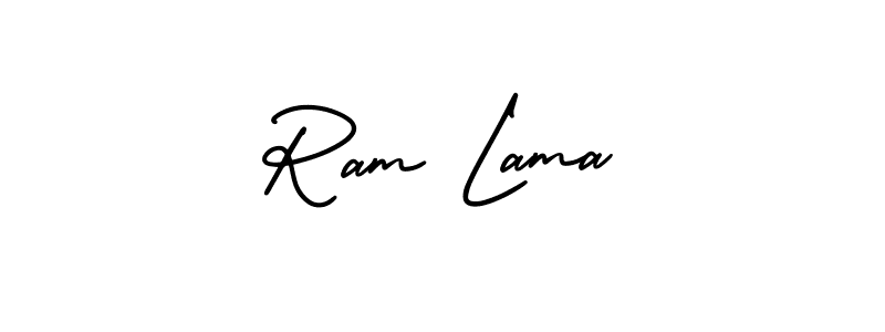 How to make Ram Lama name signature. Use AmerikaSignatureDemo-Regular style for creating short signs online. This is the latest handwritten sign. Ram Lama signature style 3 images and pictures png