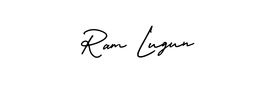 if you are searching for the best signature style for your name Ram Lugun. so please give up your signature search. here we have designed multiple signature styles  using AmerikaSignatureDemo-Regular. Ram Lugun signature style 3 images and pictures png