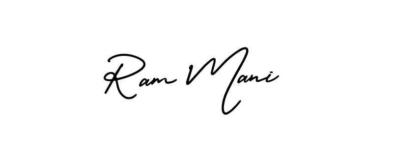 Similarly AmerikaSignatureDemo-Regular is the best handwritten signature design. Signature creator online .You can use it as an online autograph creator for name Ram Mani. Ram Mani signature style 3 images and pictures png