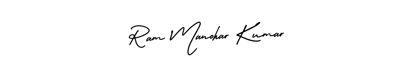 The best way (AmerikaSignatureDemo-Regular) to make a short signature is to pick only two or three words in your name. The name Ram Manohar Kumar include a total of six letters. For converting this name. Ram Manohar Kumar signature style 3 images and pictures png