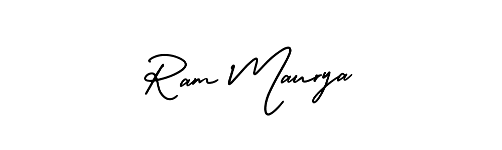 The best way (AmerikaSignatureDemo-Regular) to make a short signature is to pick only two or three words in your name. The name Ram Maurya include a total of six letters. For converting this name. Ram Maurya signature style 3 images and pictures png