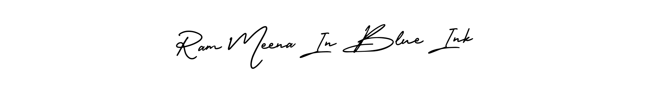 AmerikaSignatureDemo-Regular is a professional signature style that is perfect for those who want to add a touch of class to their signature. It is also a great choice for those who want to make their signature more unique. Get Ram Meena In Blue Ink name to fancy signature for free. Ram Meena In Blue Ink signature style 3 images and pictures png