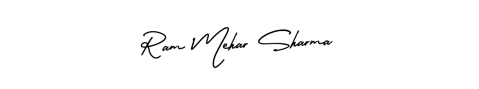 AmerikaSignatureDemo-Regular is a professional signature style that is perfect for those who want to add a touch of class to their signature. It is also a great choice for those who want to make their signature more unique. Get Ram Mehar Sharma name to fancy signature for free. Ram Mehar Sharma signature style 3 images and pictures png