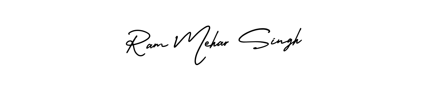 How to make Ram Mehar Singh name signature. Use AmerikaSignatureDemo-Regular style for creating short signs online. This is the latest handwritten sign. Ram Mehar Singh signature style 3 images and pictures png