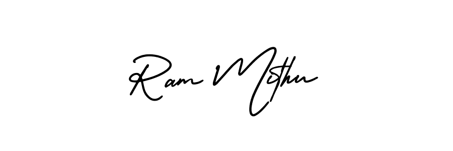 Ram Mithu stylish signature style. Best Handwritten Sign (AmerikaSignatureDemo-Regular) for my name. Handwritten Signature Collection Ideas for my name Ram Mithu. Ram Mithu signature style 3 images and pictures png