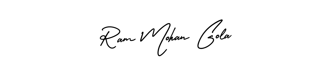 This is the best signature style for the Ram Mohan Gola name. Also you like these signature font (AmerikaSignatureDemo-Regular). Mix name signature. Ram Mohan Gola signature style 3 images and pictures png