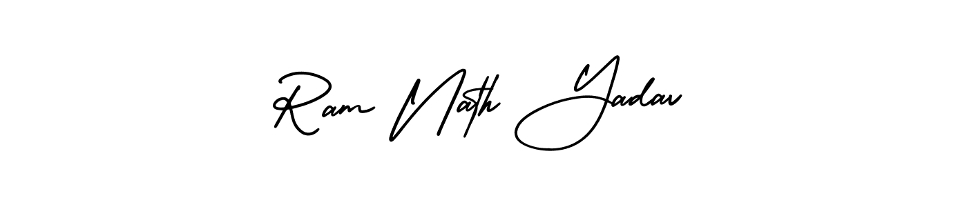 The best way (AmerikaSignatureDemo-Regular) to make a short signature is to pick only two or three words in your name. The name Ram Nath Yadav include a total of six letters. For converting this name. Ram Nath Yadav signature style 3 images and pictures png