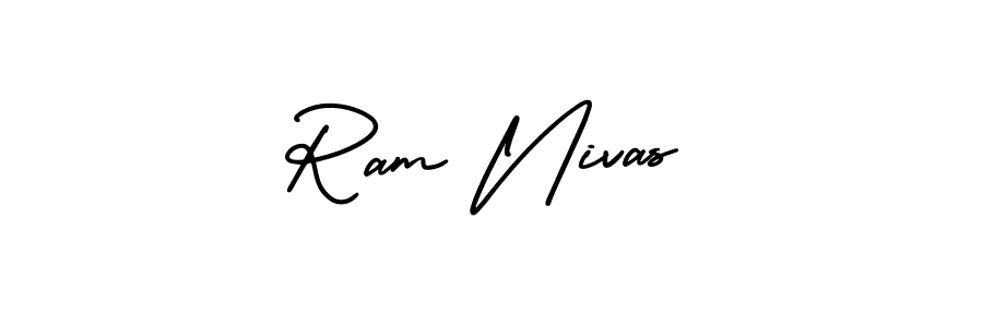 How to Draw Ram Nivas signature style? AmerikaSignatureDemo-Regular is a latest design signature styles for name Ram Nivas. Ram Nivas signature style 3 images and pictures png