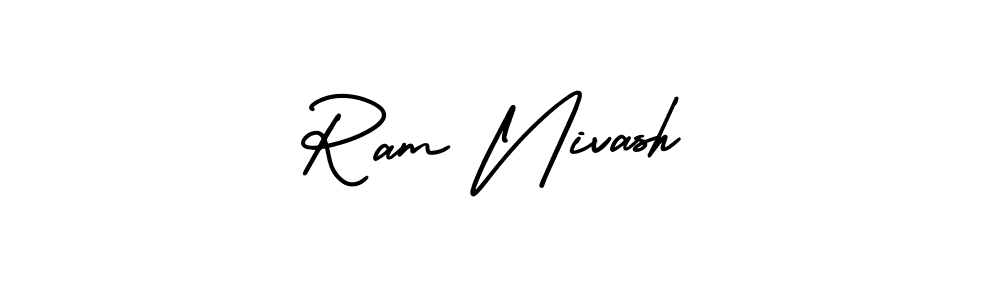 How to make Ram Nivash name signature. Use AmerikaSignatureDemo-Regular style for creating short signs online. This is the latest handwritten sign. Ram Nivash signature style 3 images and pictures png