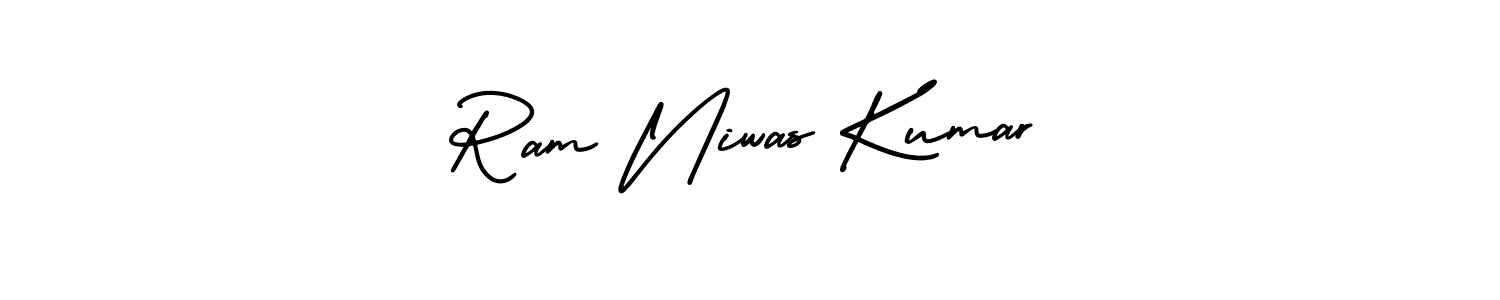 Use a signature maker to create a handwritten signature online. With this signature software, you can design (AmerikaSignatureDemo-Regular) your own signature for name Ram Niwas Kumar. Ram Niwas Kumar signature style 3 images and pictures png