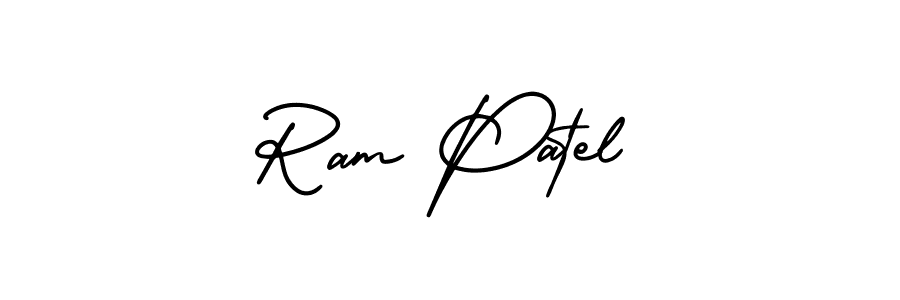 This is the best signature style for the Ram Patel name. Also you like these signature font (AmerikaSignatureDemo-Regular). Mix name signature. Ram Patel signature style 3 images and pictures png