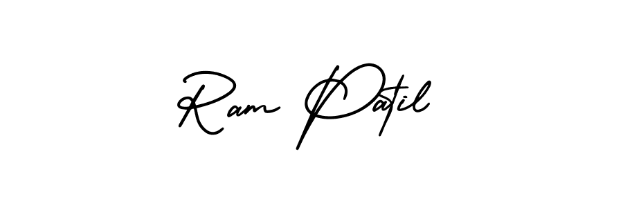 You should practise on your own different ways (AmerikaSignatureDemo-Regular) to write your name (Ram Patil) in signature. don't let someone else do it for you. Ram Patil signature style 3 images and pictures png