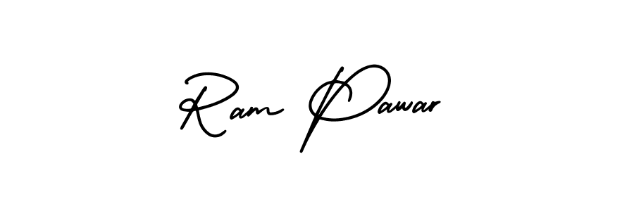 The best way (AmerikaSignatureDemo-Regular) to make a short signature is to pick only two or three words in your name. The name Ram Pawar include a total of six letters. For converting this name. Ram Pawar signature style 3 images and pictures png