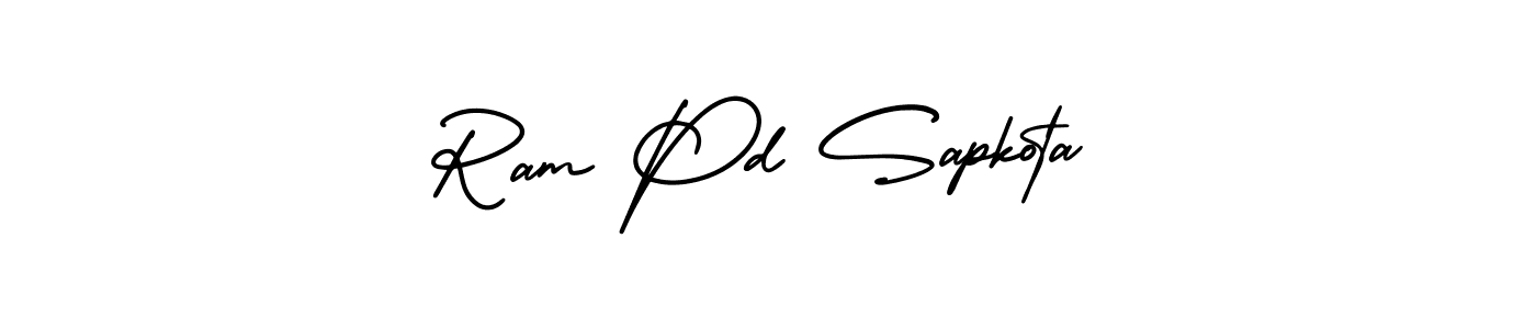 Design your own signature with our free online signature maker. With this signature software, you can create a handwritten (AmerikaSignatureDemo-Regular) signature for name Ram Pd Sapkota. Ram Pd Sapkota signature style 3 images and pictures png