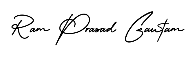 You can use this online signature creator to create a handwritten signature for the name Ram Prasad Gautam. This is the best online autograph maker. Ram Prasad Gautam signature style 3 images and pictures png