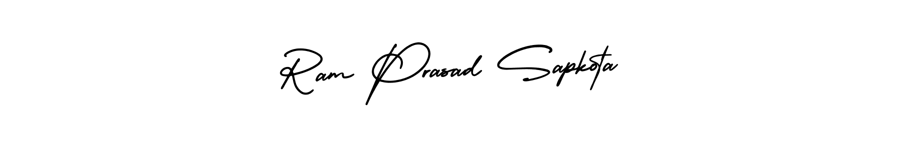 This is the best signature style for the Ram Prasad Sapkota name. Also you like these signature font (AmerikaSignatureDemo-Regular). Mix name signature. Ram Prasad Sapkota signature style 3 images and pictures png