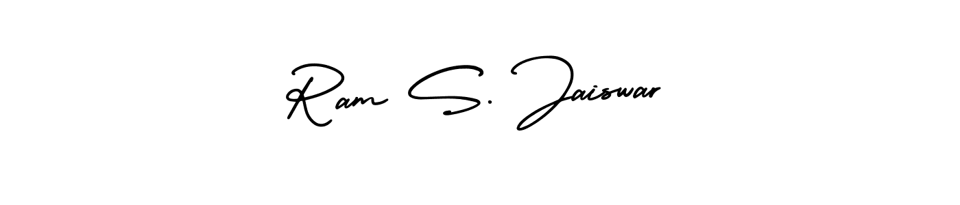 if you are searching for the best signature style for your name Ram S. Jaiswar. so please give up your signature search. here we have designed multiple signature styles  using AmerikaSignatureDemo-Regular. Ram S. Jaiswar signature style 3 images and pictures png