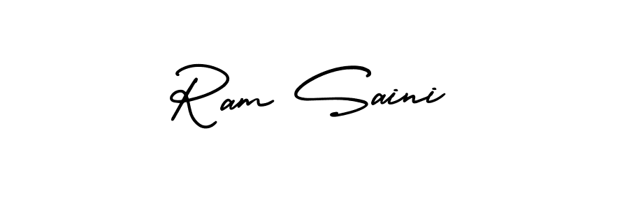 Create a beautiful signature design for name Ram Saini. With this signature (AmerikaSignatureDemo-Regular) fonts, you can make a handwritten signature for free. Ram Saini signature style 3 images and pictures png