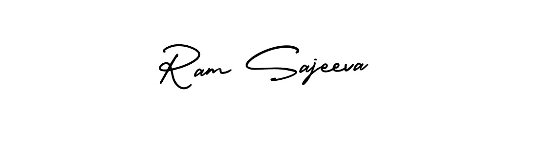 How to make Ram Sajeeva name signature. Use AmerikaSignatureDemo-Regular style for creating short signs online. This is the latest handwritten sign. Ram Sajeeva signature style 3 images and pictures png