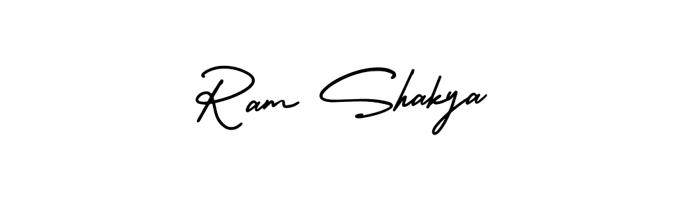 The best way (AmerikaSignatureDemo-Regular) to make a short signature is to pick only two or three words in your name. The name Ram Shakya include a total of six letters. For converting this name. Ram Shakya signature style 3 images and pictures png